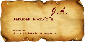Jakubek Abdiás névjegykártya